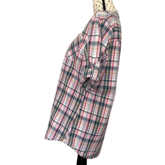 Bit & Bridle Roll Sleeve Plaid Shirt Size Large - Picture 4 of 7